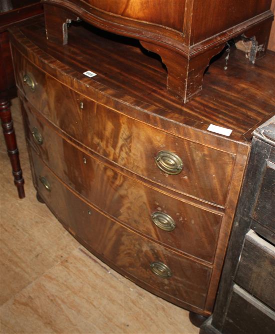 Inlaid bow front chest of drawers